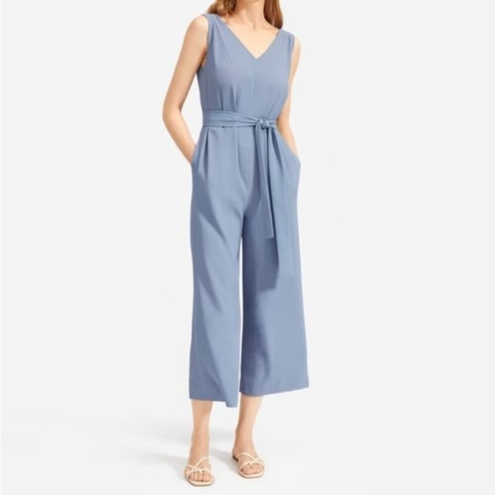 Everlane Blue Japanese GoWeave Essential Jumpsuit